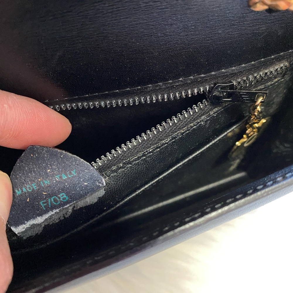 Authentic vintage Celine black leather clutch with chain - Picture 9 of 9